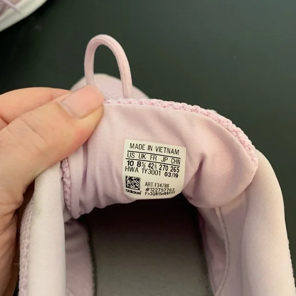 Adidas Cloudfoam QT Racer Running Shoes Women’s SZ 10 Pink with White Strips - Picture 8 of 8